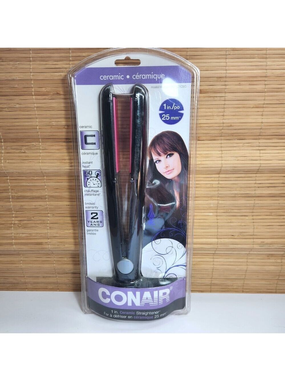 Conair Flat Iron 1" Hair Straightener Ceramic Straightener Instant Heat New